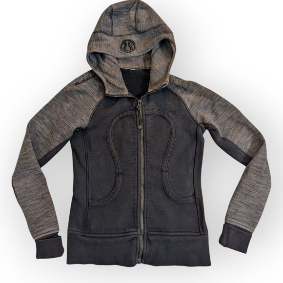 lululemon athletica Tops - Lululemon Scuba Hoodie Black Gray Full Zip Jacket Small Wee Are From Space 2013